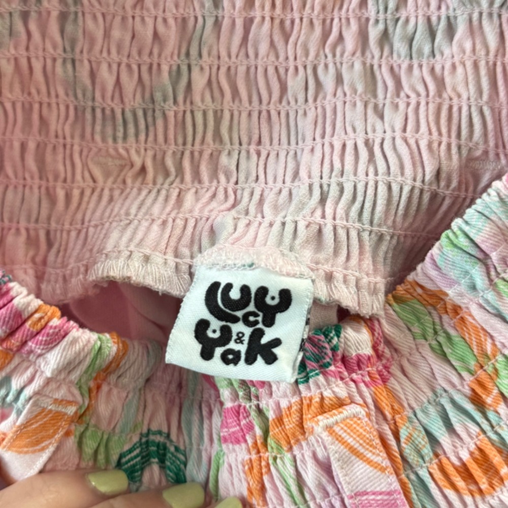 Lucy & Yak Alexa Trousers Pink Circle Abstract Organic Cotton Pants - XSmall - Picture 3 of 6